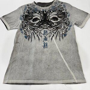 Mens Vintage Affliction T-shirt Spirit Chaser Goth Tattoo Art 2x
